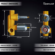 Flora Concealed Body High Flow Diverter With Exposed Part Kit (Complete Set) – by Specule specules